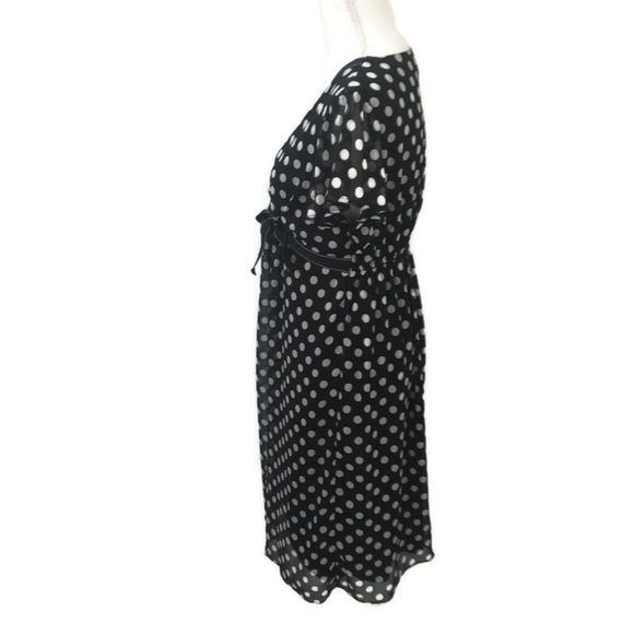 Motherhood Faux Wrap Polka Dot Maternity Dress - Picture 2 of 8